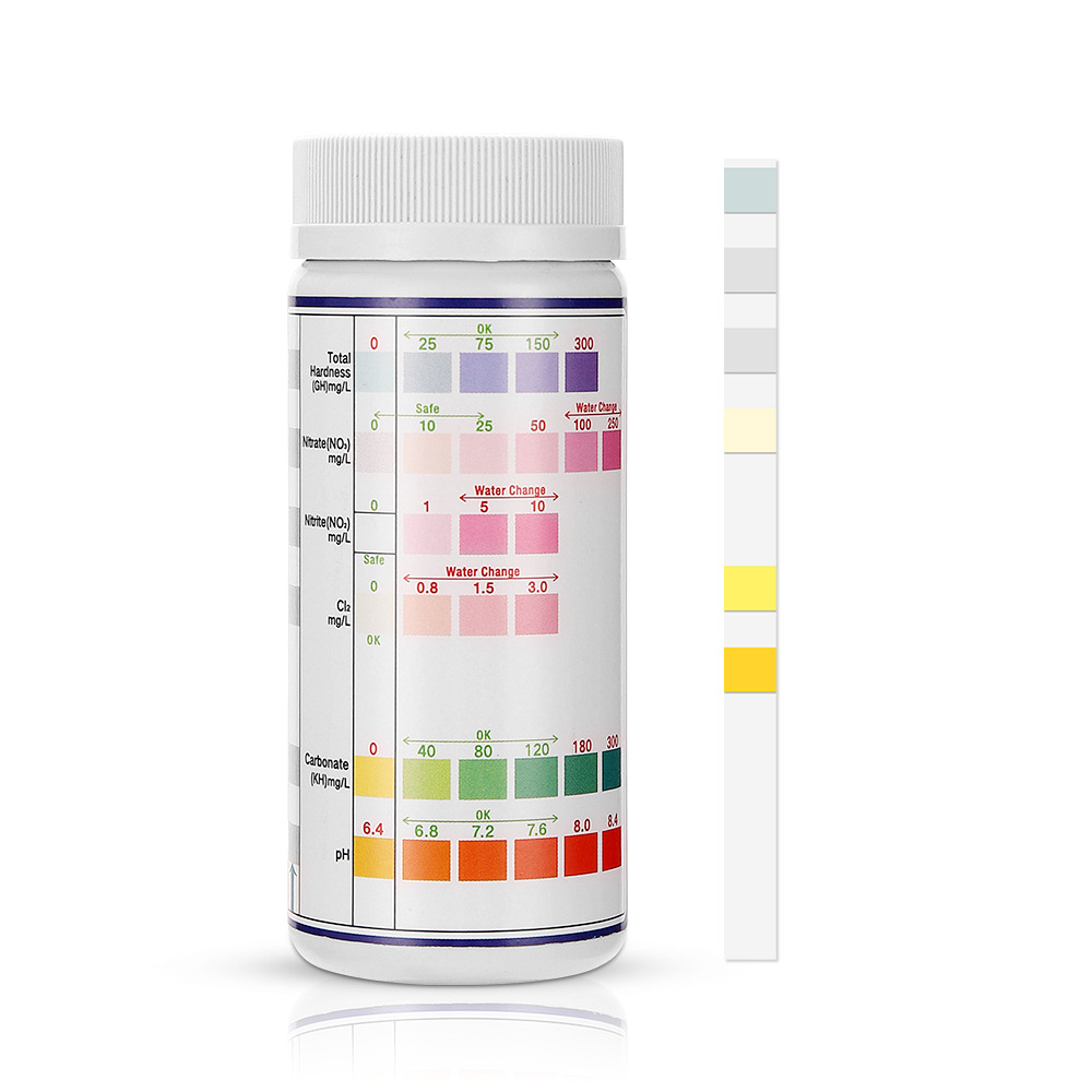 Marine Aquarium Water Test Kit - 6-In-1 su kalitesi Test şeritleri balık