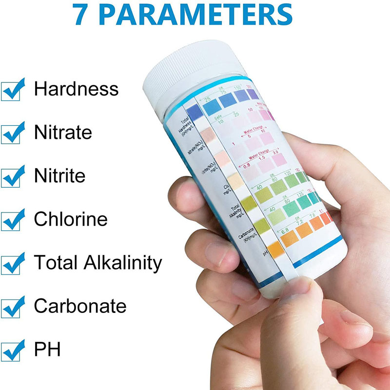 Marine Aquarium Water Test Kit - 7-IN-1 Akvaryum Test Şeritleri 100 adet