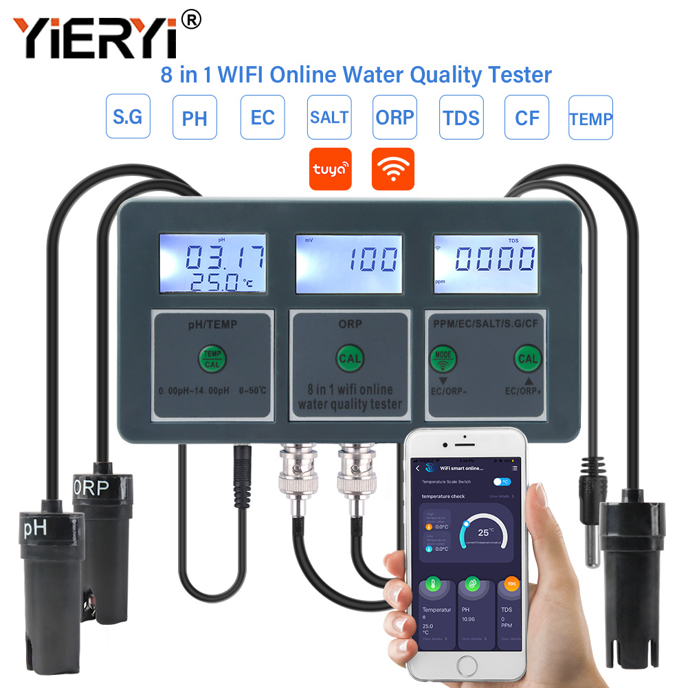 Marine Aquarium Water Test Kit - Yieryi WiFi Tuya Akıllı PH ORP
